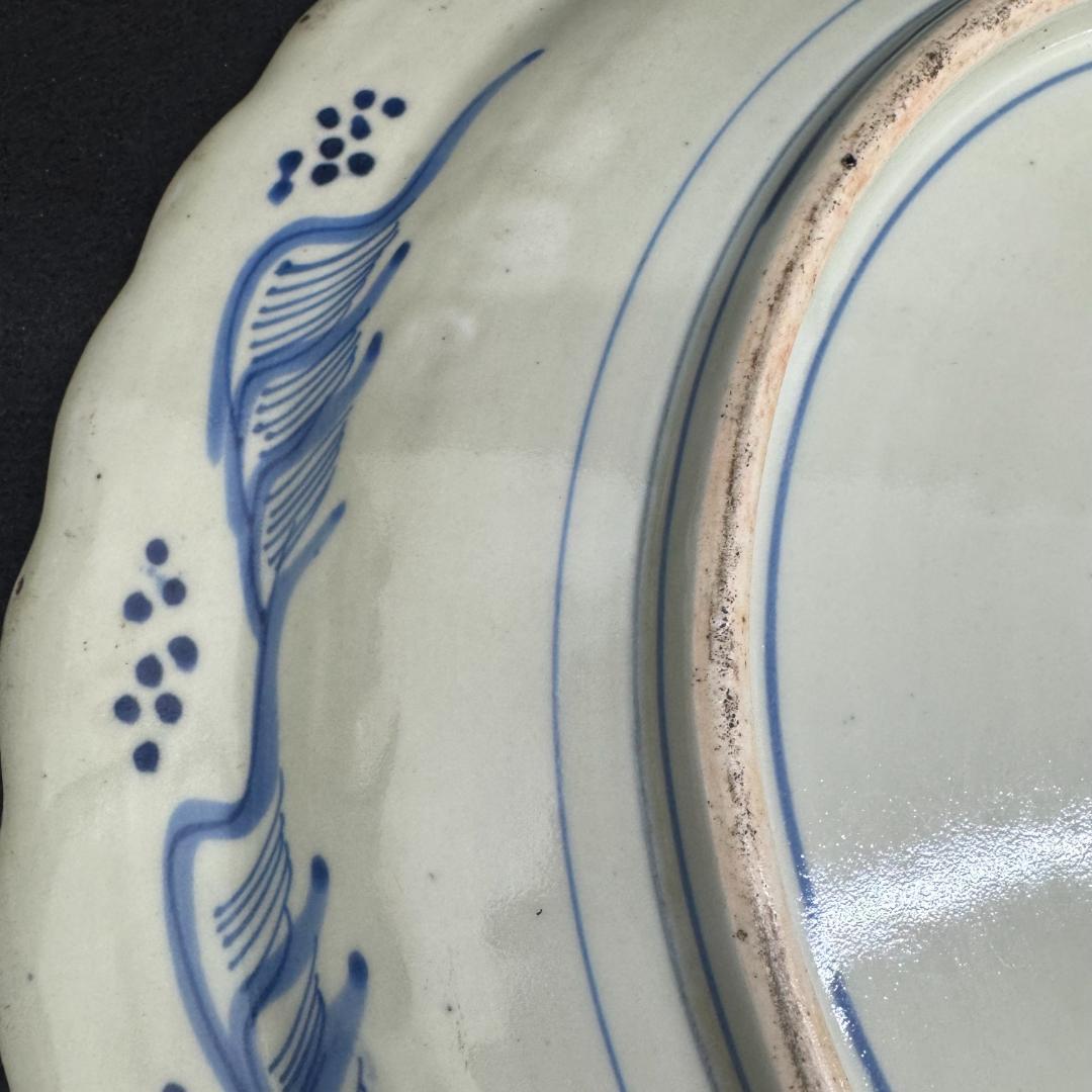 旧家蔵出古美術 中国古玩 道光時代　瓢箪文盤 染付 40cm