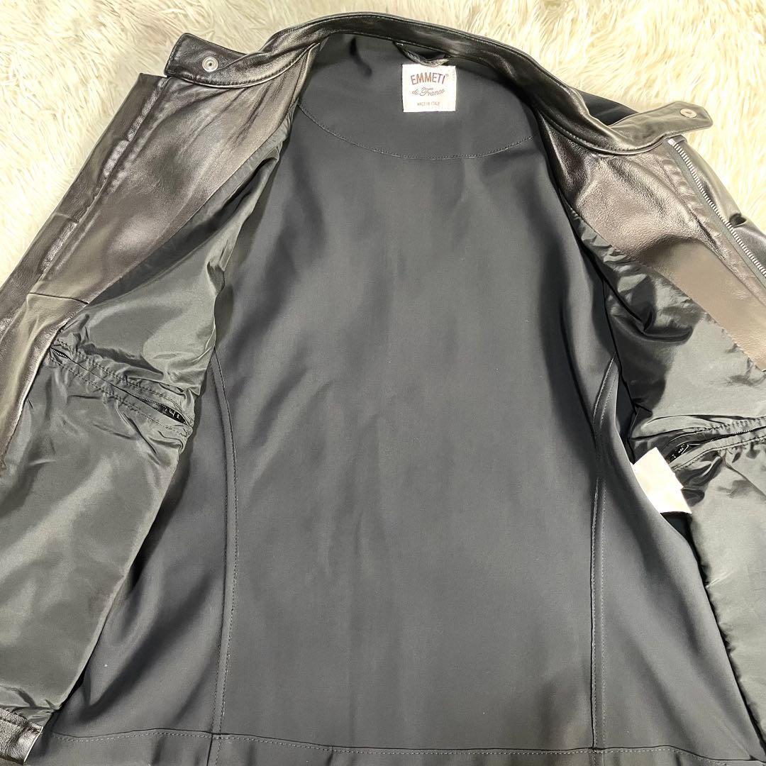 エンメティ　EMMETI レザージャケット　ブラック　メンズ　44サイズ
