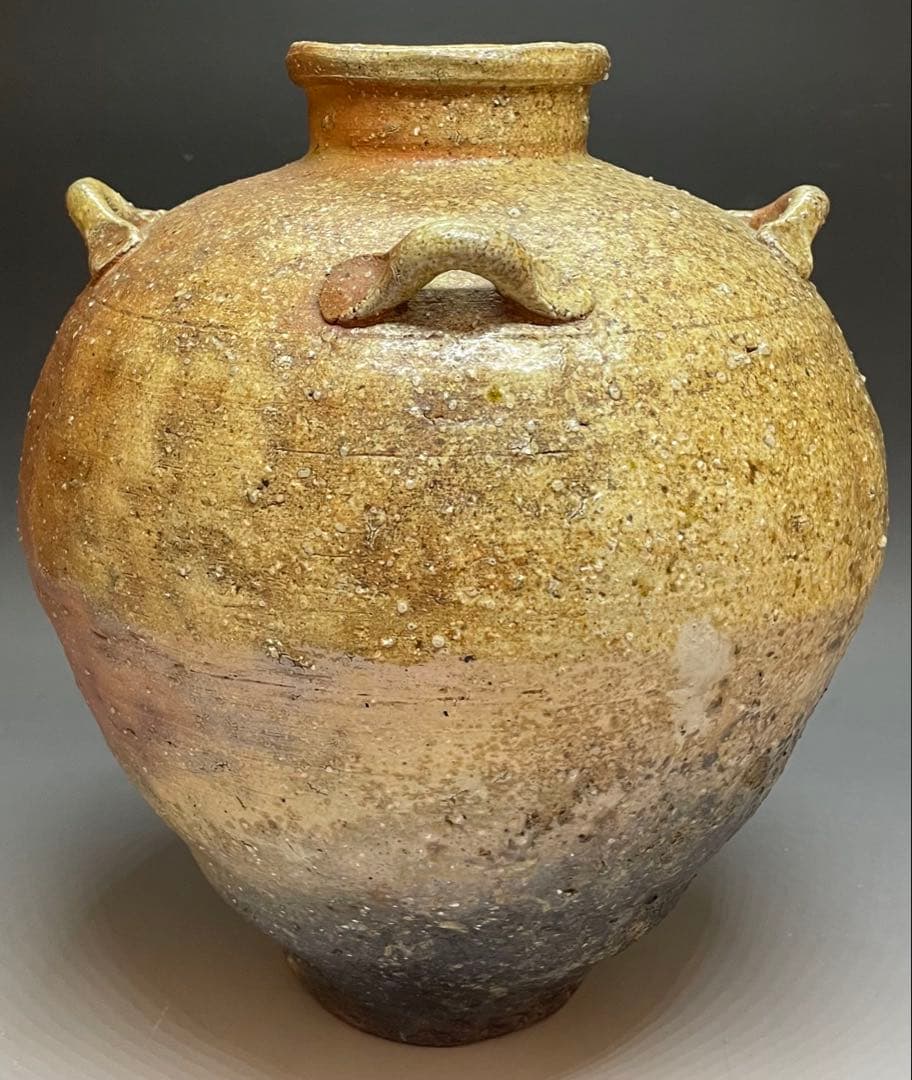 信楽焼　四耳壺　在銘　作家作品　b6115