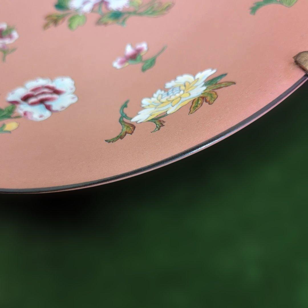 ジャスパー　テラコッタ　皿額装エナメル彩アンティーク