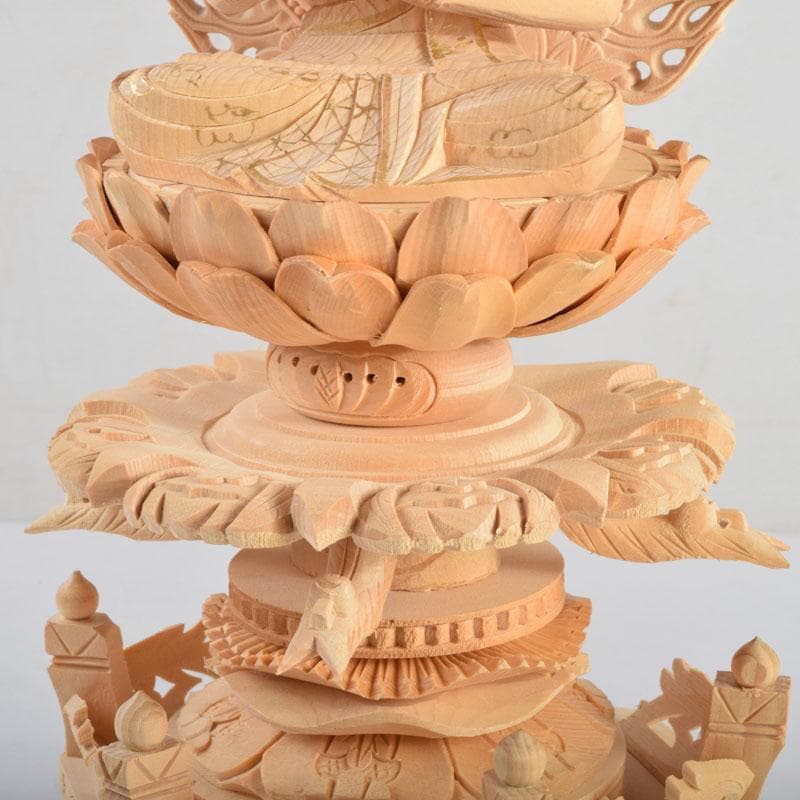 仏教美術　桧彫刻　大日如来像　仏像　華鬘台　C　8862