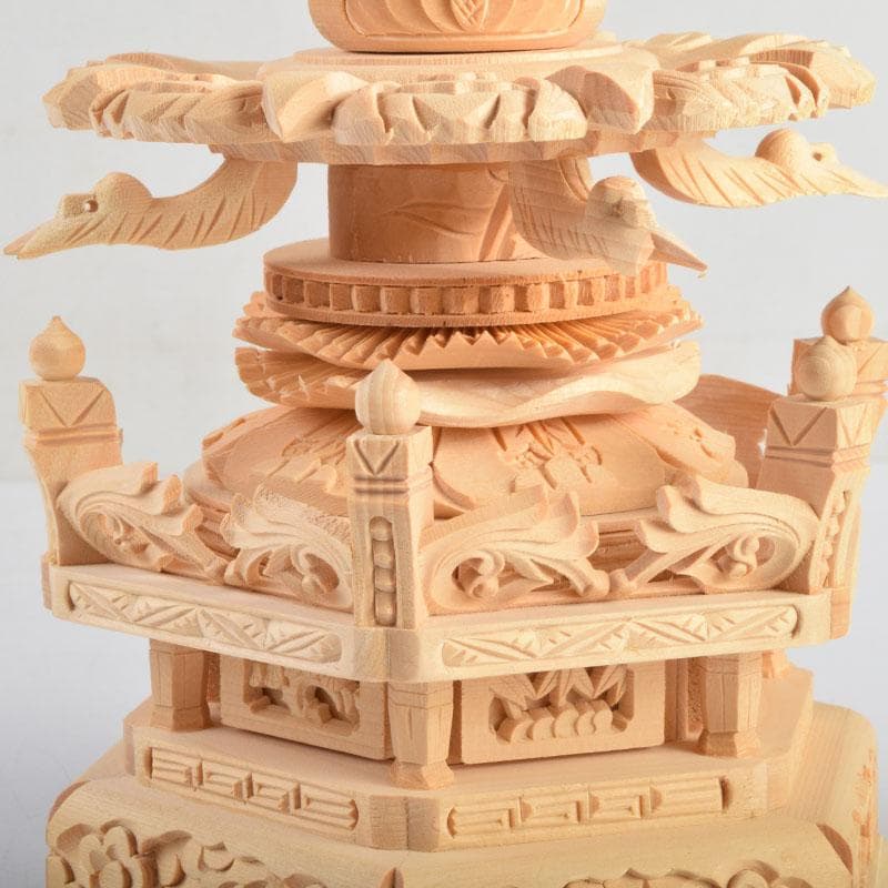 仏教美術　桧彫刻　大日如来像　仏像　華鬘台　C　8862