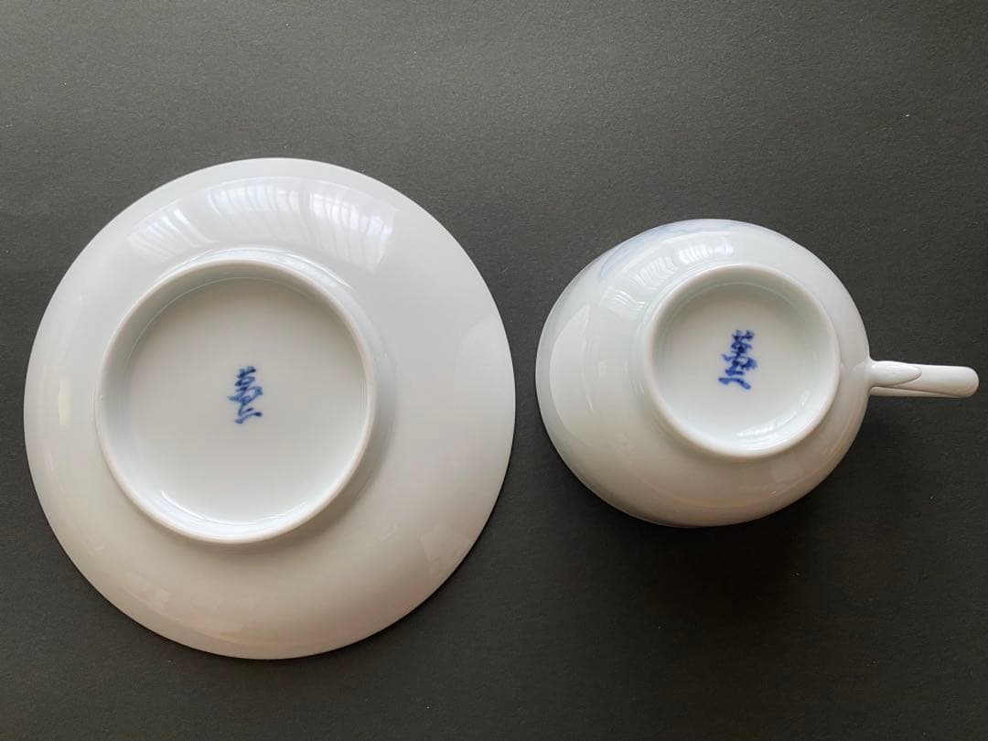 人間国宝　井上萬二　コーヒー碗皿　カップ＆ソーサー