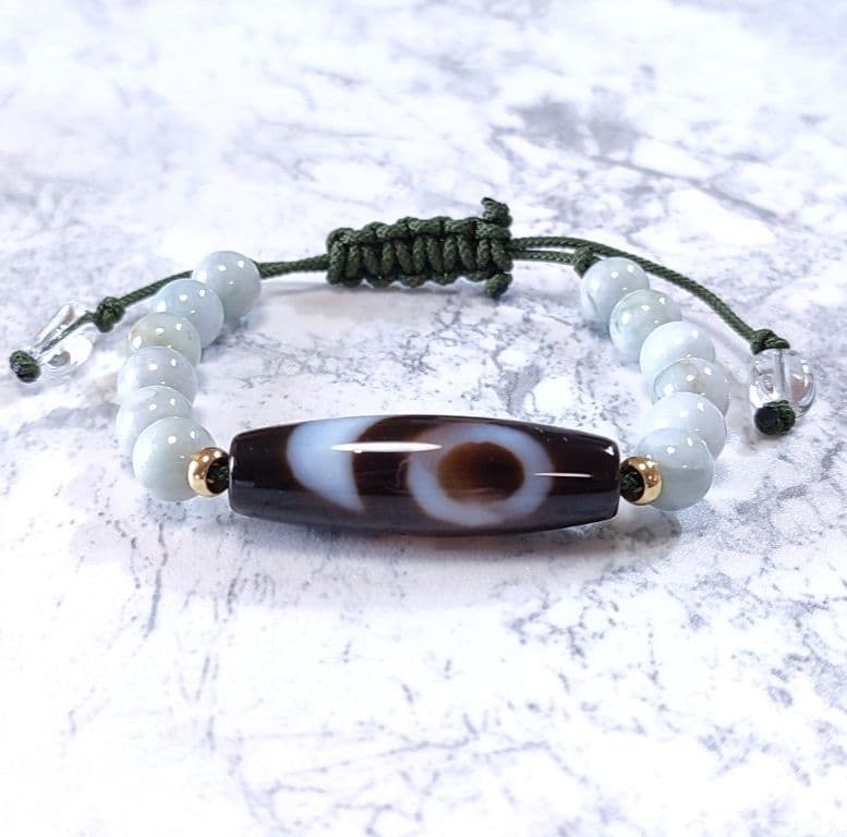 ◇ゆりんこ◇日月星天珠とビルマ翡翠のパワーストーン