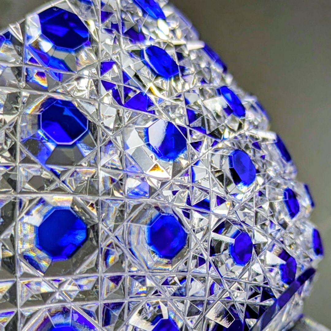 江戸切子　堀口硝子　籠目紋様　向付鉢　✿最高級品✿　【 未使用・美品 】