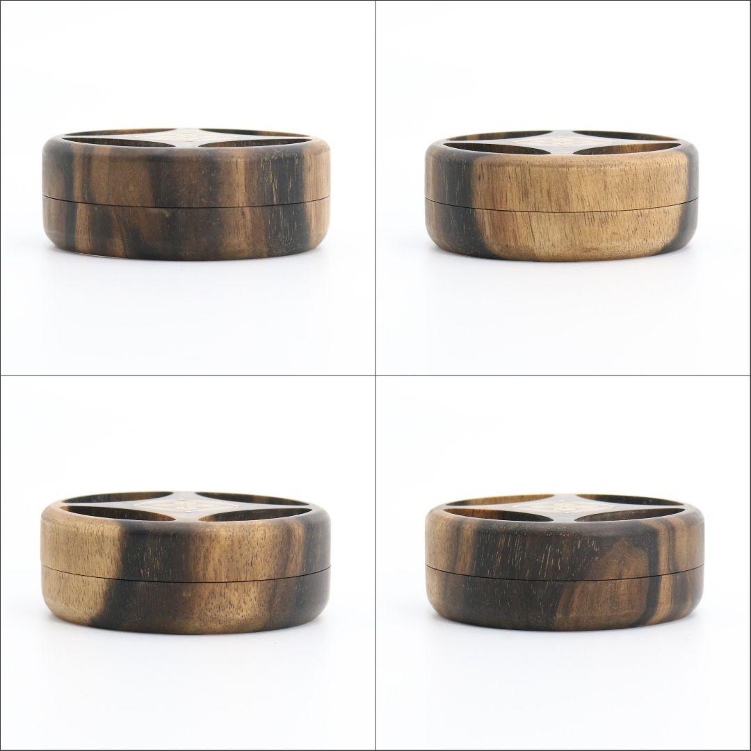 西村彦兵衛(象彦)作 黒柿香合 金蒔絵 共箱 茶道具　M174　1F18