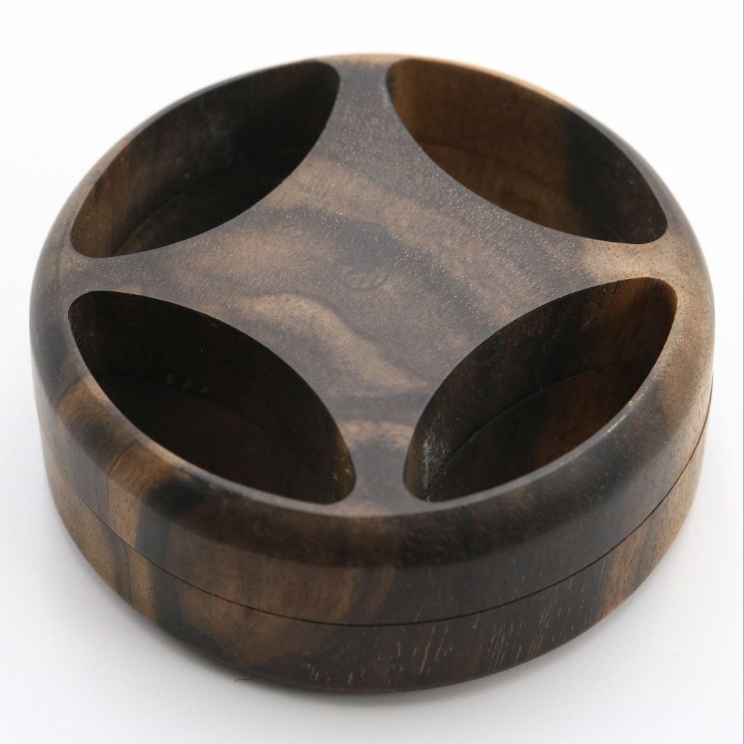 西村彦兵衛(象彦)作 黒柿香合 金蒔絵 共箱 茶道具　M174　1F18