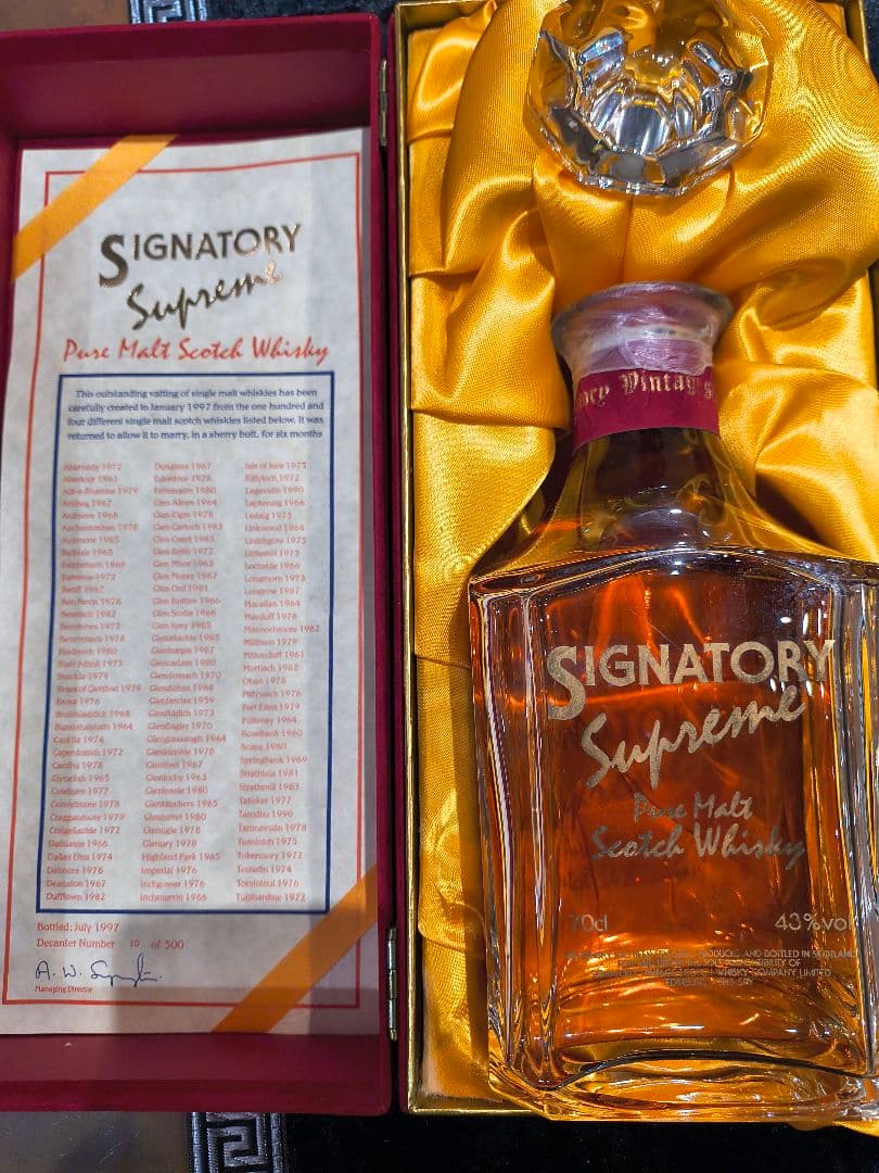 限定スプリーム　ピュアモルトウイスキー1997 signavory500本限定