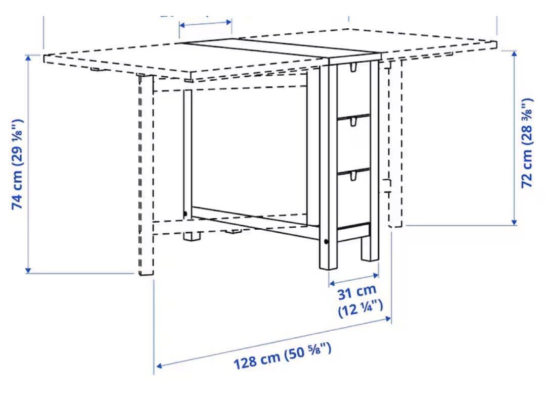 IKEA NORDEN イケアノールデン ゲートレッグテーブル バーチ ホワイト