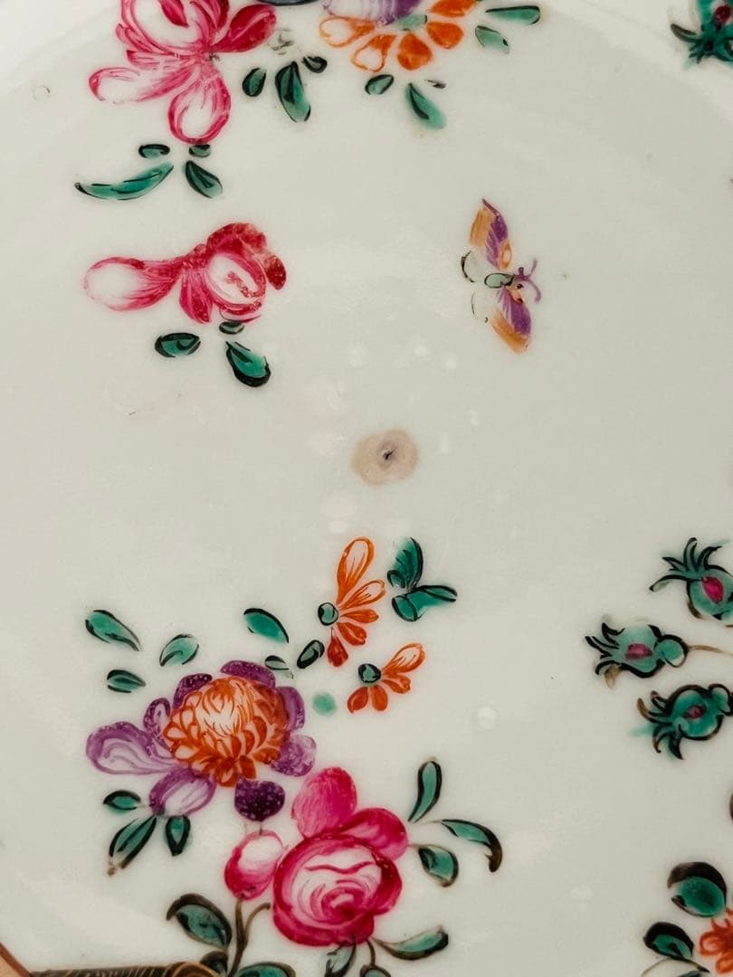 アンティーク　手描き小皿　イギリス　シノワズリ風