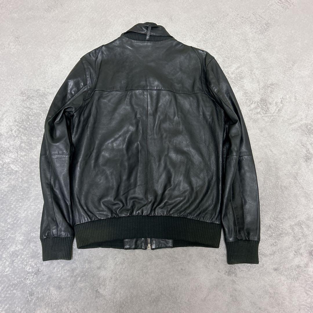 ZARAザラ　ブラックレザー本革メンズシングルライダースジャケット　サイズ38