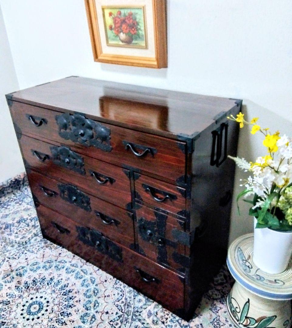 【アンティーク】仙台箪笥　時代箪笥　ローチェスト　洋服タンス