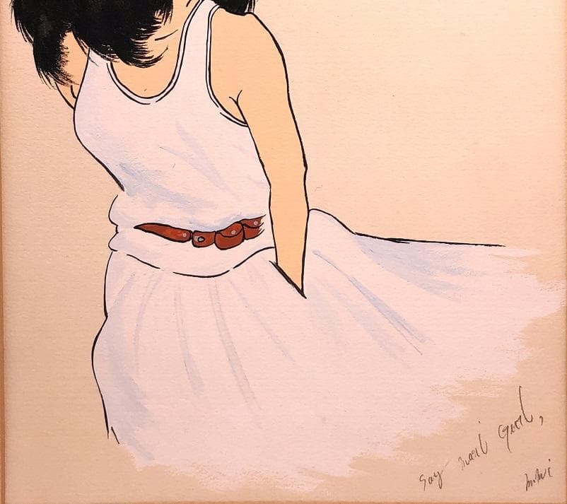 【 肉筆水彩原画 】　蔵出品　本紙45.5×37.7ｃｍ