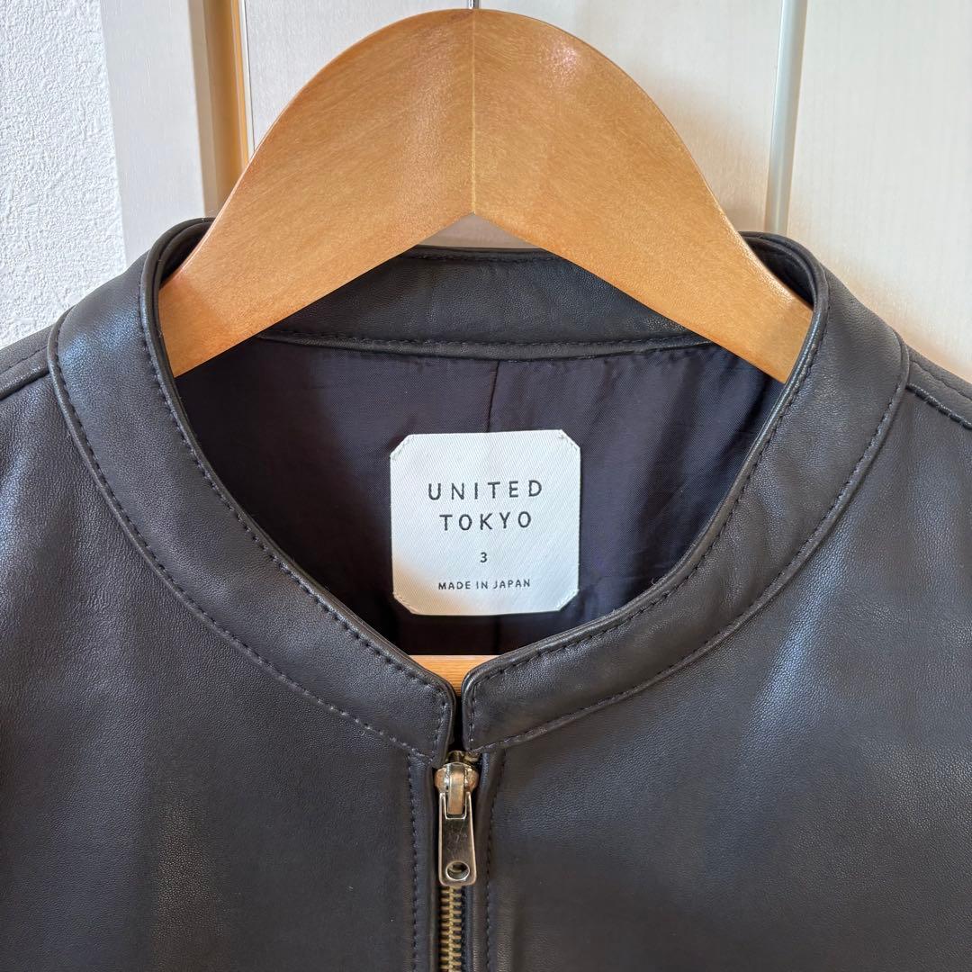 と*ぼ様 UNITED TOKYOラムレザーシングルライダースジャケット