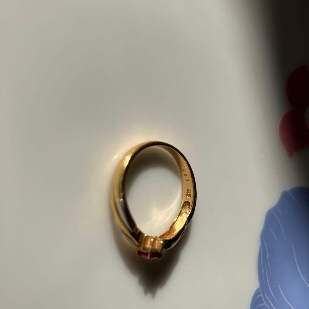 し*か様 ゴールドリング ルビー付き