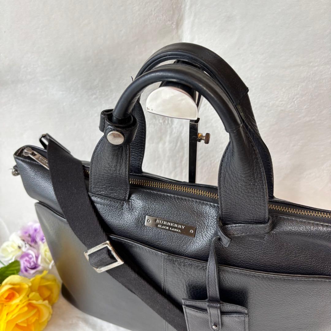 極美品✨バーバリーブラックレーベル BURBERRY レザー ビジネスバッグ