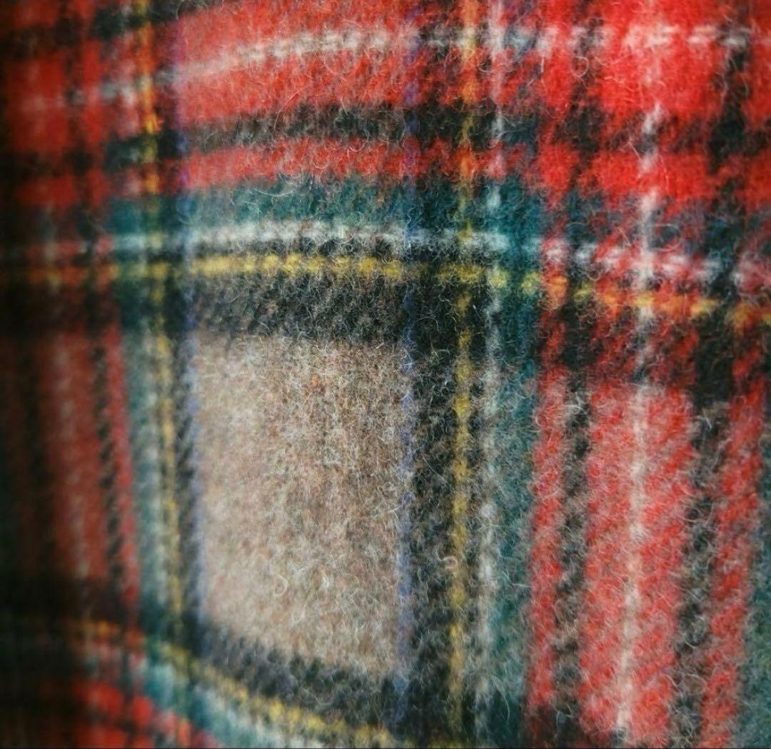 mizuiro ind　チェック柄ロングコート　サイズフリー　ウール混紡