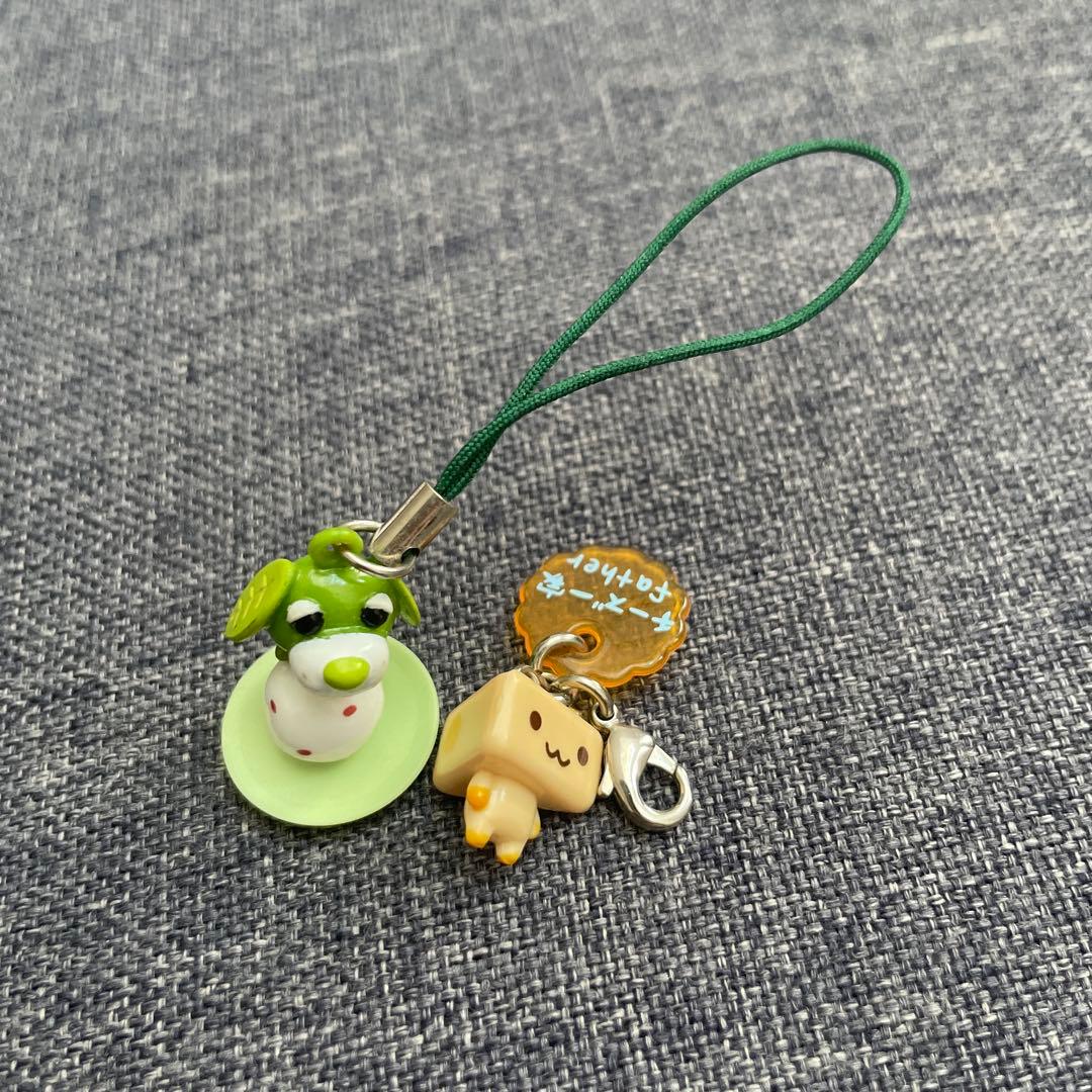 チーズ一家　父　ジッパーチャーム　お茶犬　平成　レトロ