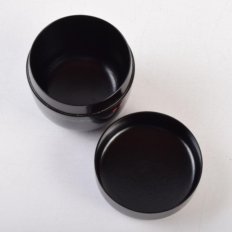 茶道具　山中塗　中村宗悦作　円能斉好写　亀蔵棗　共布共箱　V　9061