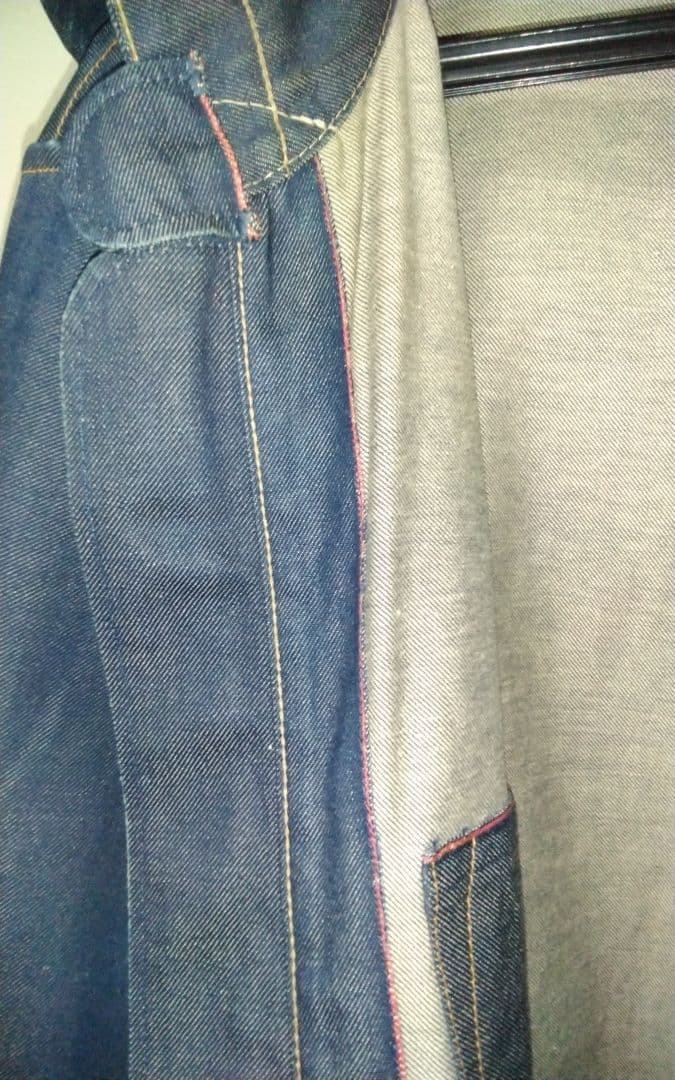 【45R】インディゴ　藍染　赤ミミ　稀少品　デニムJK+②エコBAG【日本製】