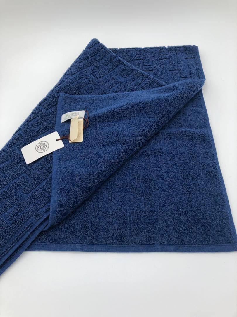 エルメスコットン ネイビーブルー バスタオルフェイスタオル