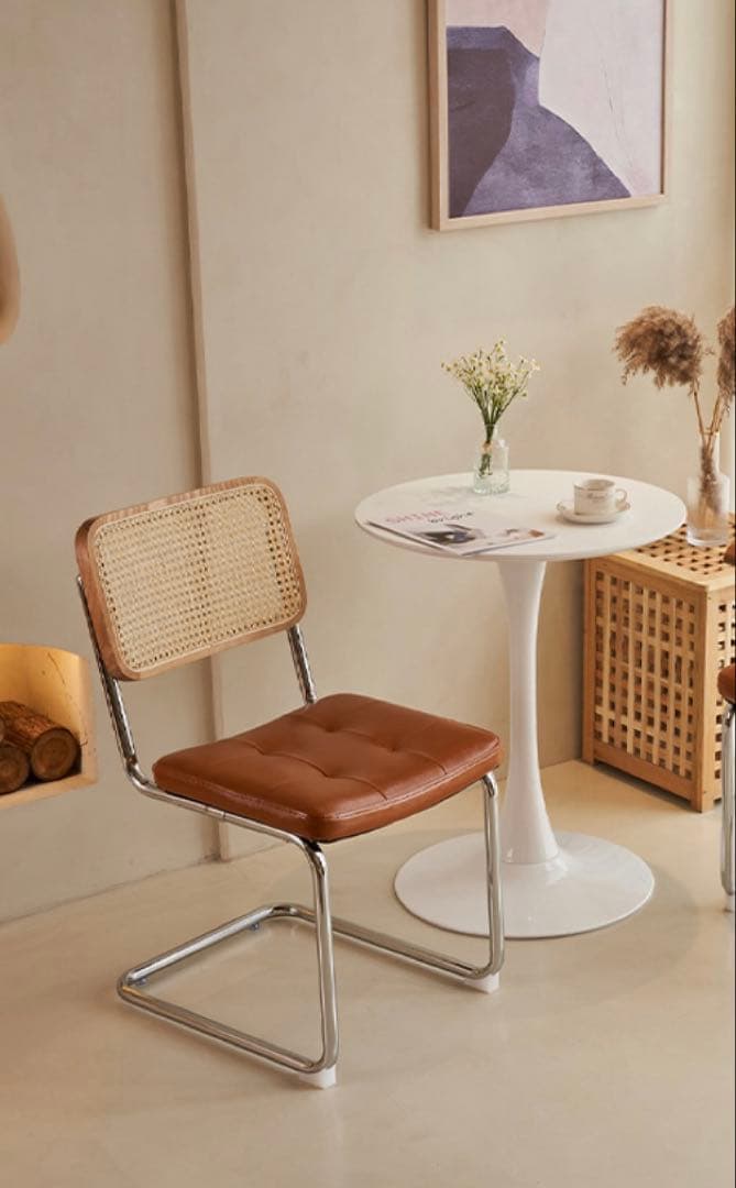 モダン韓国ラタンチェア インテリア　チェスカアームレスチェア風　リプロダクト