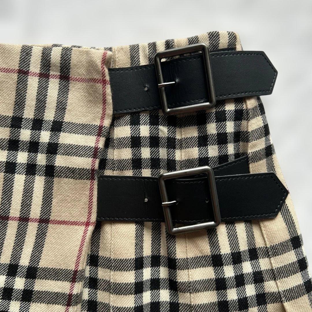 バーバリー巻きスカート ノバチェック レース　可愛い　ベージュ系