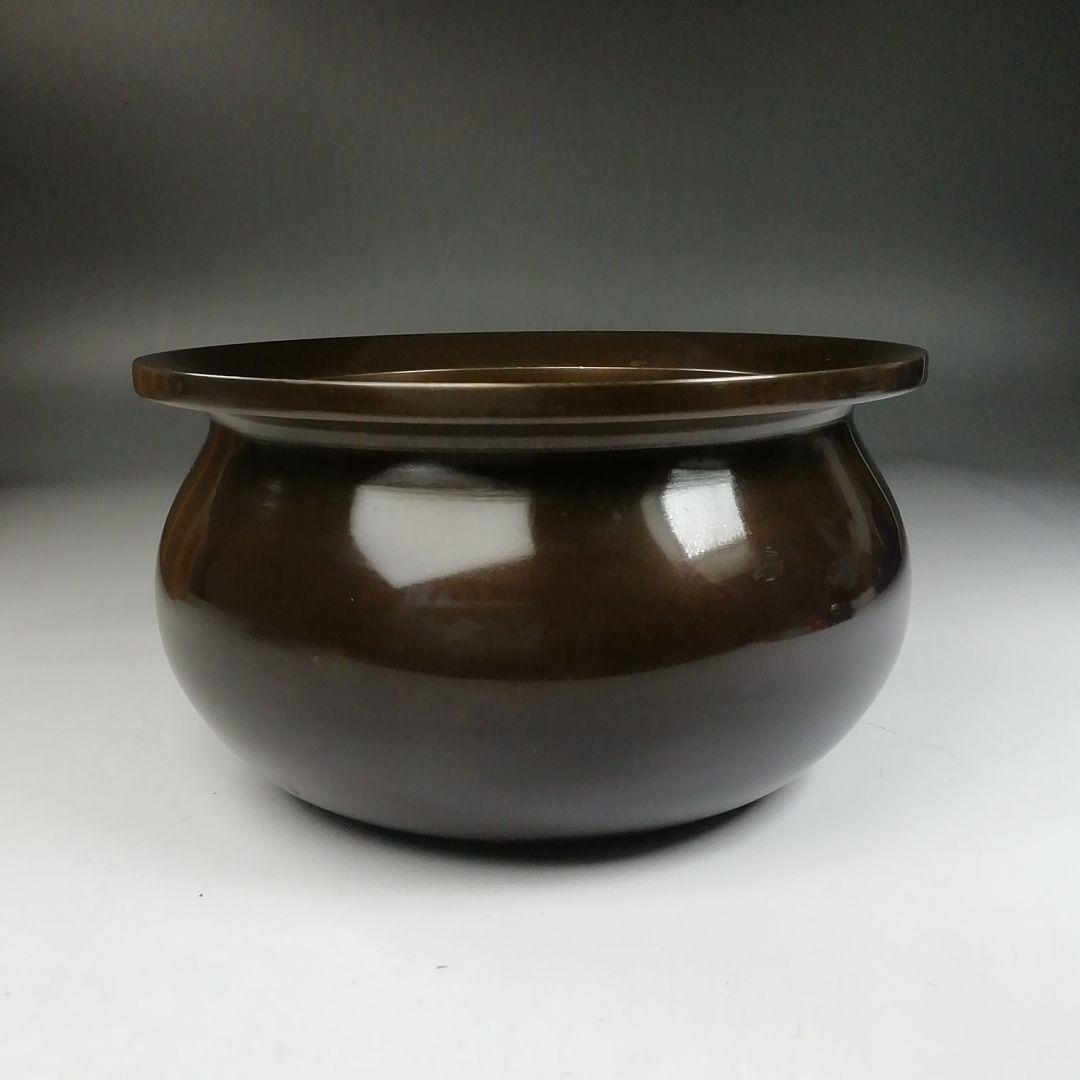 Ｗ３７　建水　『唐銅　不審庵伝来』『唐銅風炉師　黒瀬宗康』　共箱　茶道具