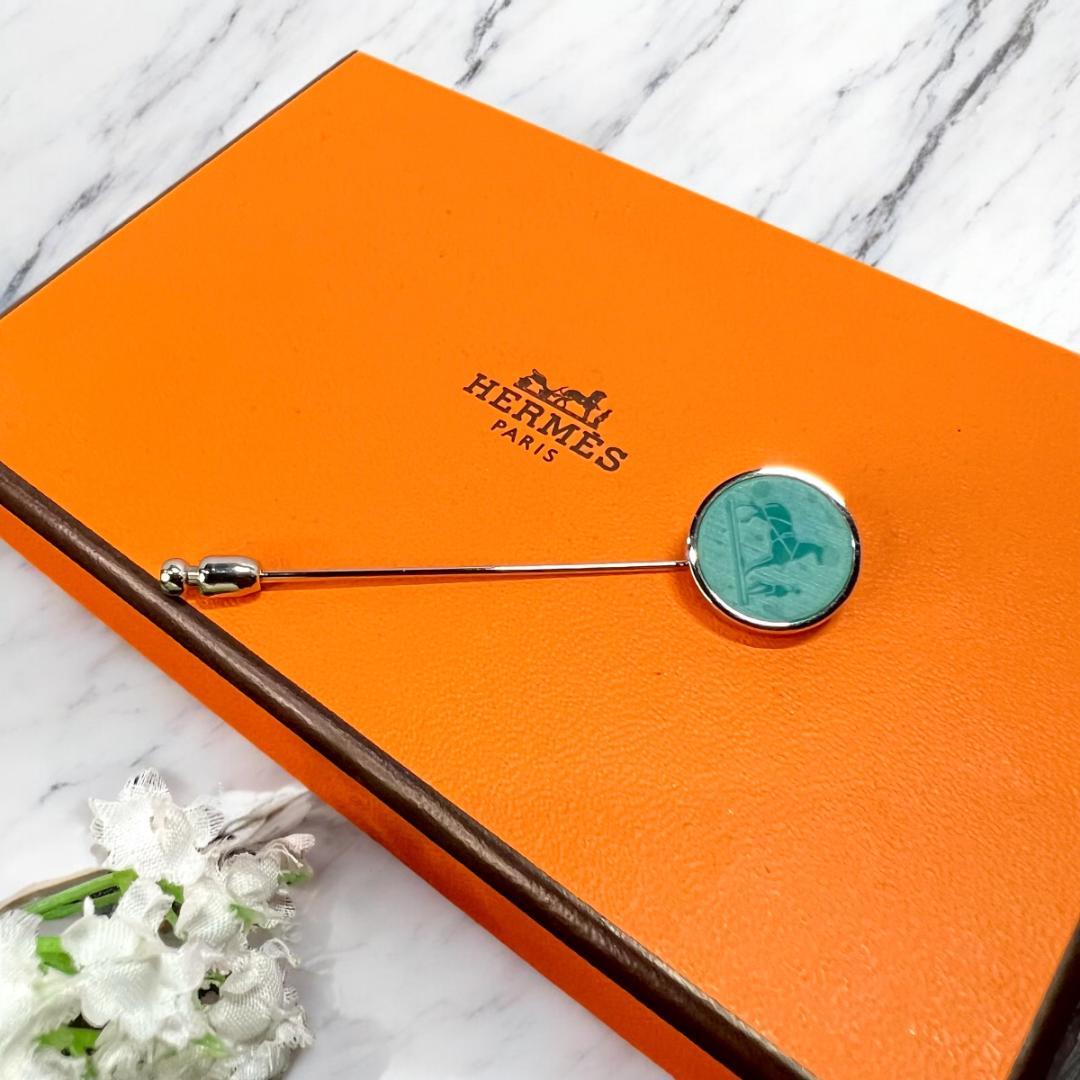 ✨正規品＆超美品‼️✨ エルメス コロゾ ピンブローチ ブルーホース