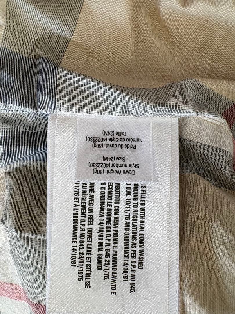 【美品】BURBERRY バーバリー　キッズ　中綿ダウン　サイズ92正規品 高級