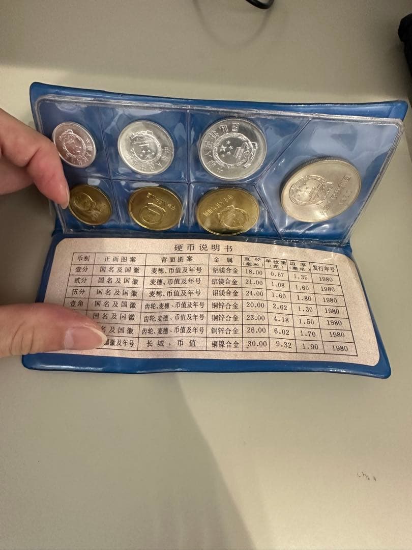 【大特価】中国人民銀行 貨幣 青 ケース 1980年