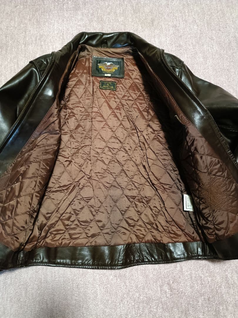 肉厚　馬革　ハーレーダビッドソン　L　シングルライダースジャケット