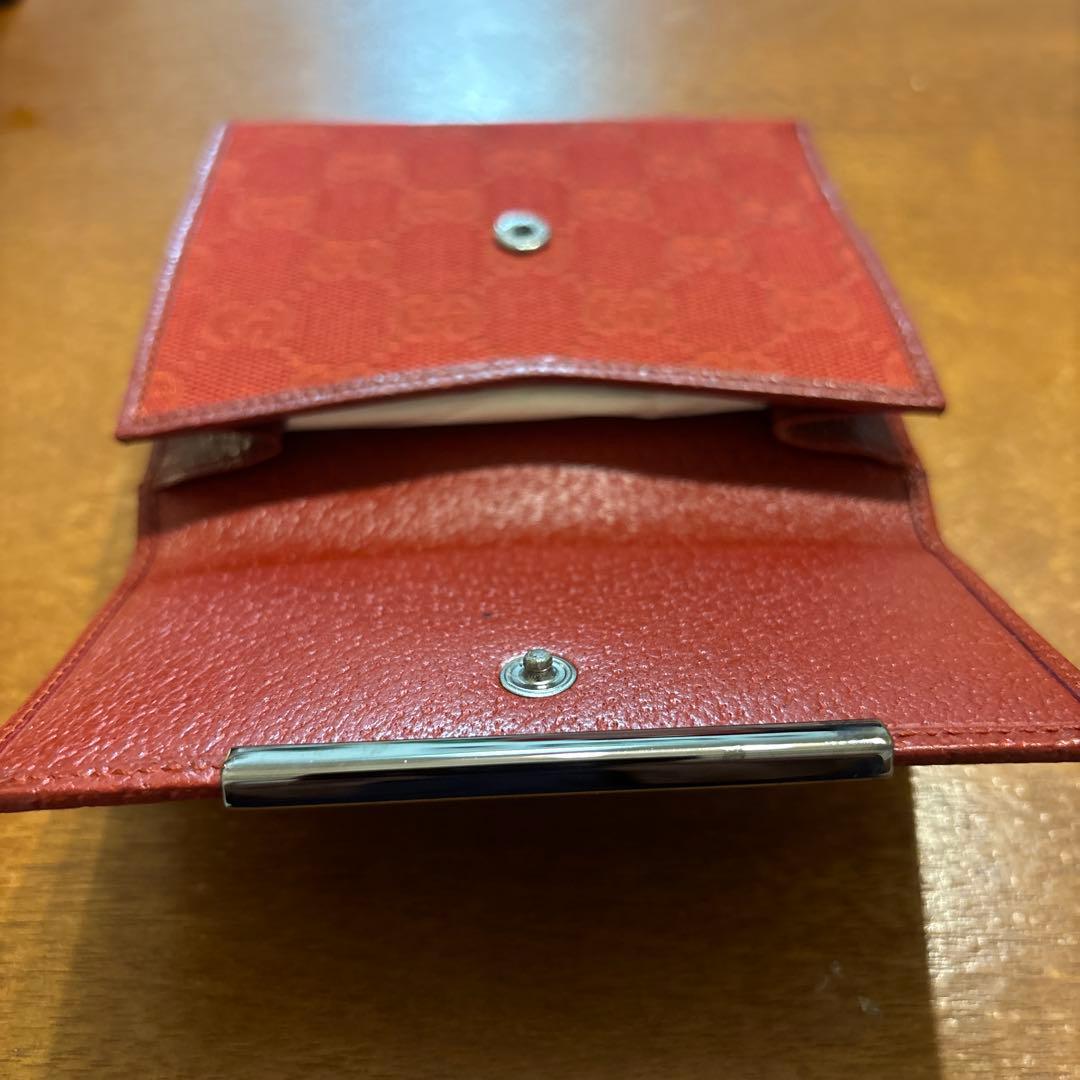 GUCCI 二つ折り財布 レッド キャンバス★未使用