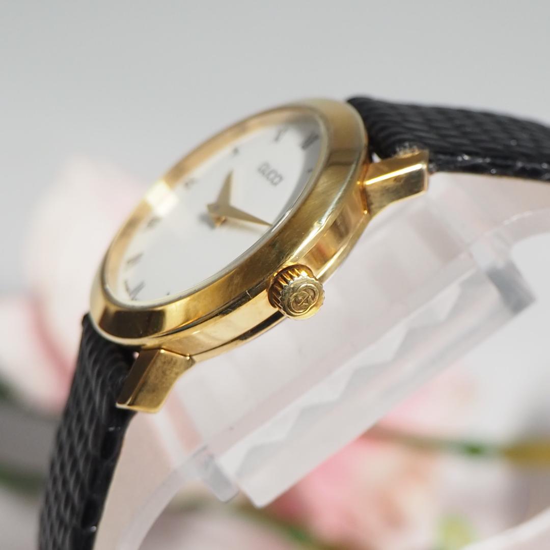 グッチ GUCCI ローマン 新品革ベルト レディース腕時計 ゴールド F250