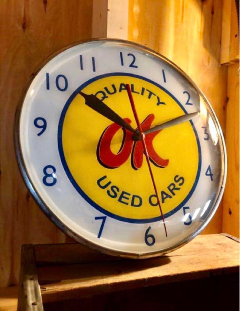 OK USED CARS シボレー 時計 シェビー ヴィンテージ クロック GM