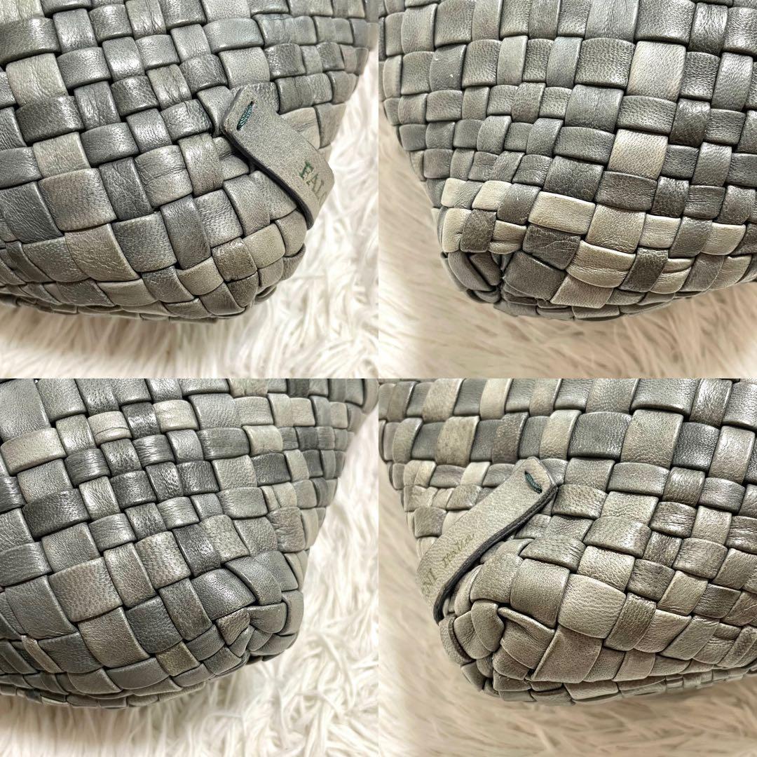 【美品】ファロルニ　ワンショルダー　イントレッチオ　ホーボー　グリーン系　レザー