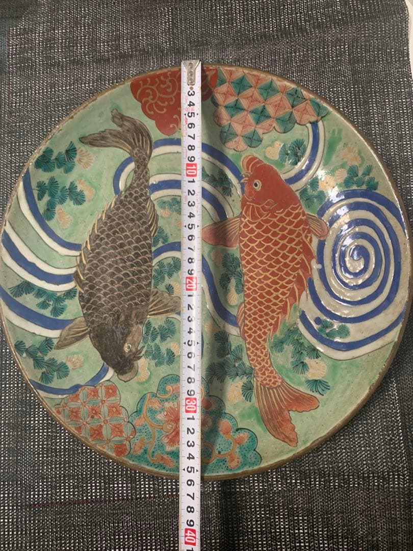 江戸　古九谷　大皿　直径35cm   アンティーク送料込み