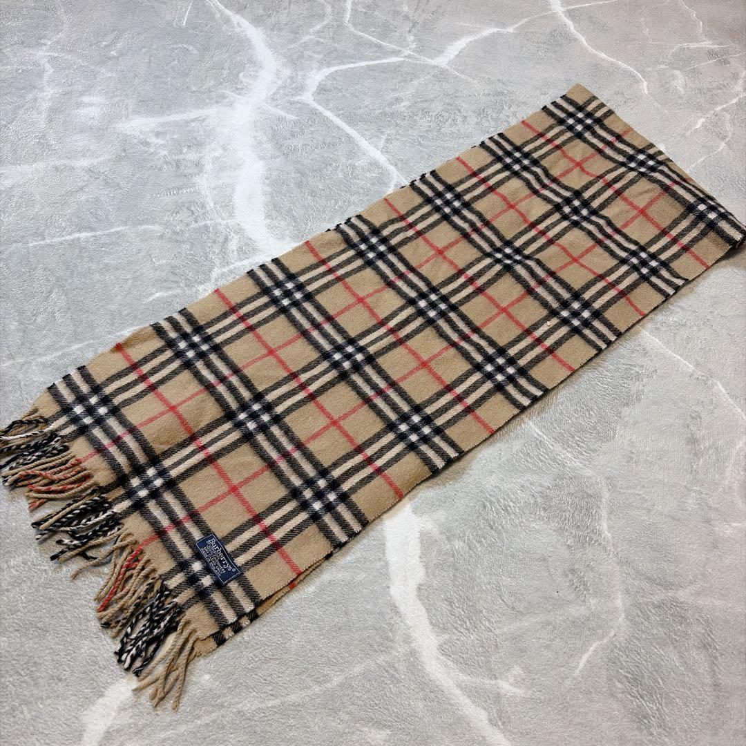 【美品】BURBERRY マフラー カシミヤ100% ノバチェック ベージュ