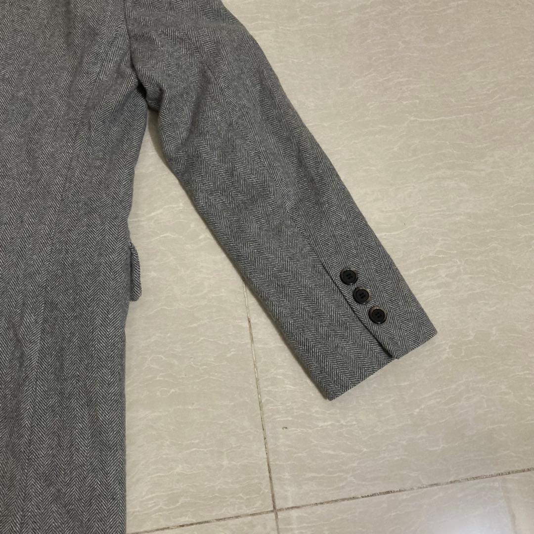 アクアスキュータム　ウールコート　ヘリンボーン　8　アンゴラ混