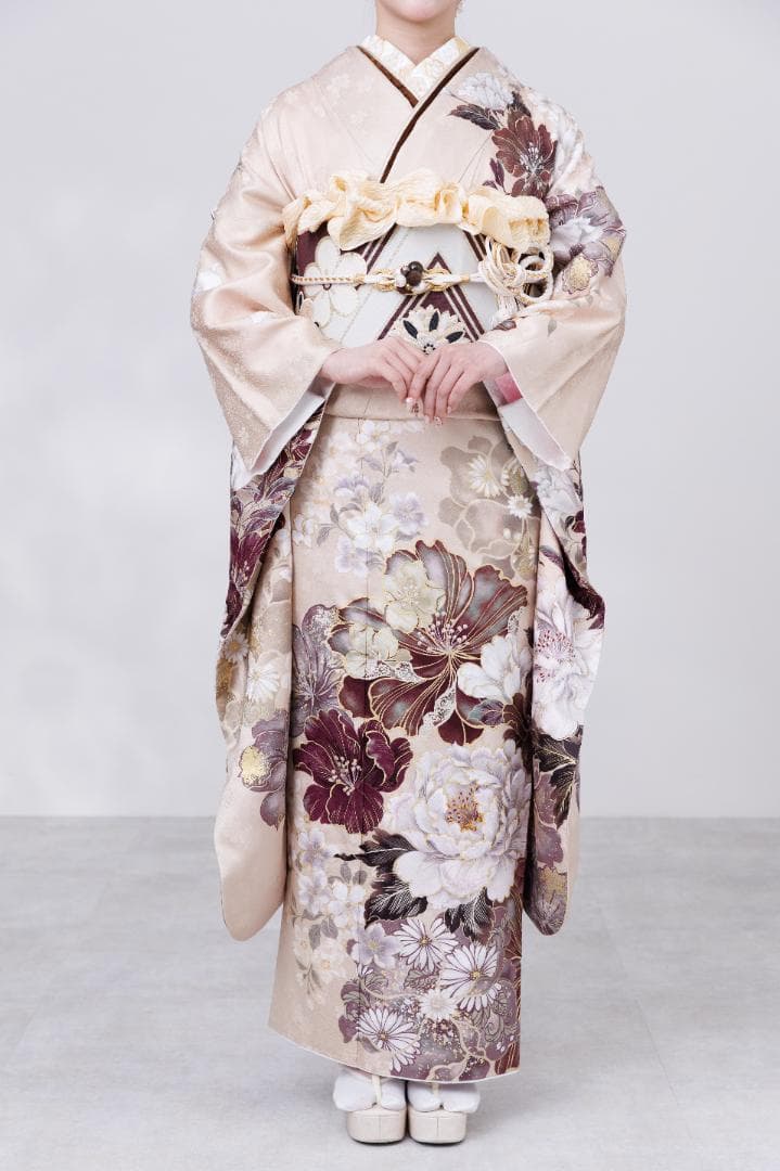 ≪美品≫正絹　振袖９点フルセット【805】【145cm~155cmの方用】