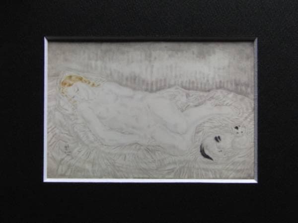 藤田嗣治、【裸婦　Ａ】、希少画集画、新品高級額・額装付