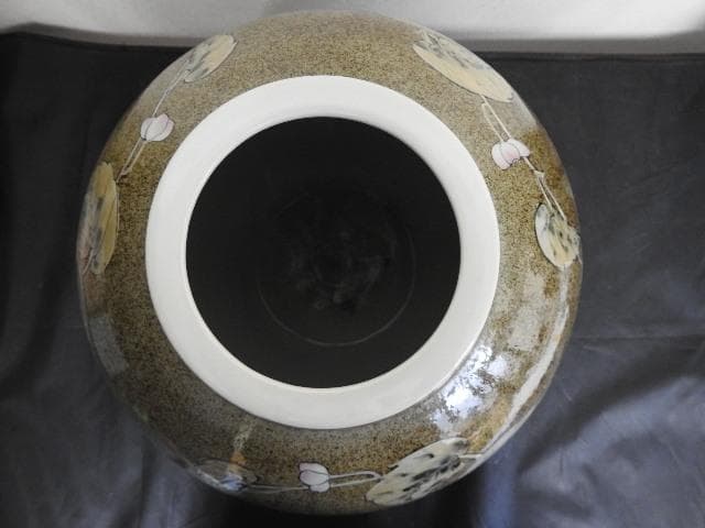 九谷焼　草花花瓶　MA611