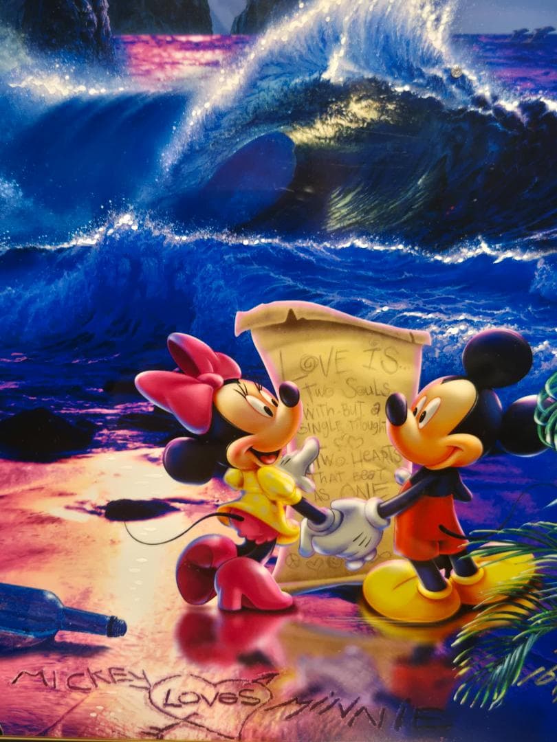 ラッセン　ダイヤ2個　ツーハーツアズワン(S)　直筆サイン　ミッキー　ディズニー