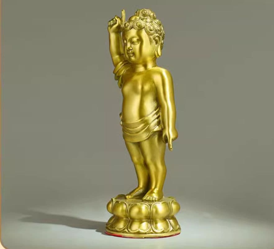 仏像 釈迦誕生仏 銅製 立像 お釈迦様 置物 仏具 お釈迦さま像