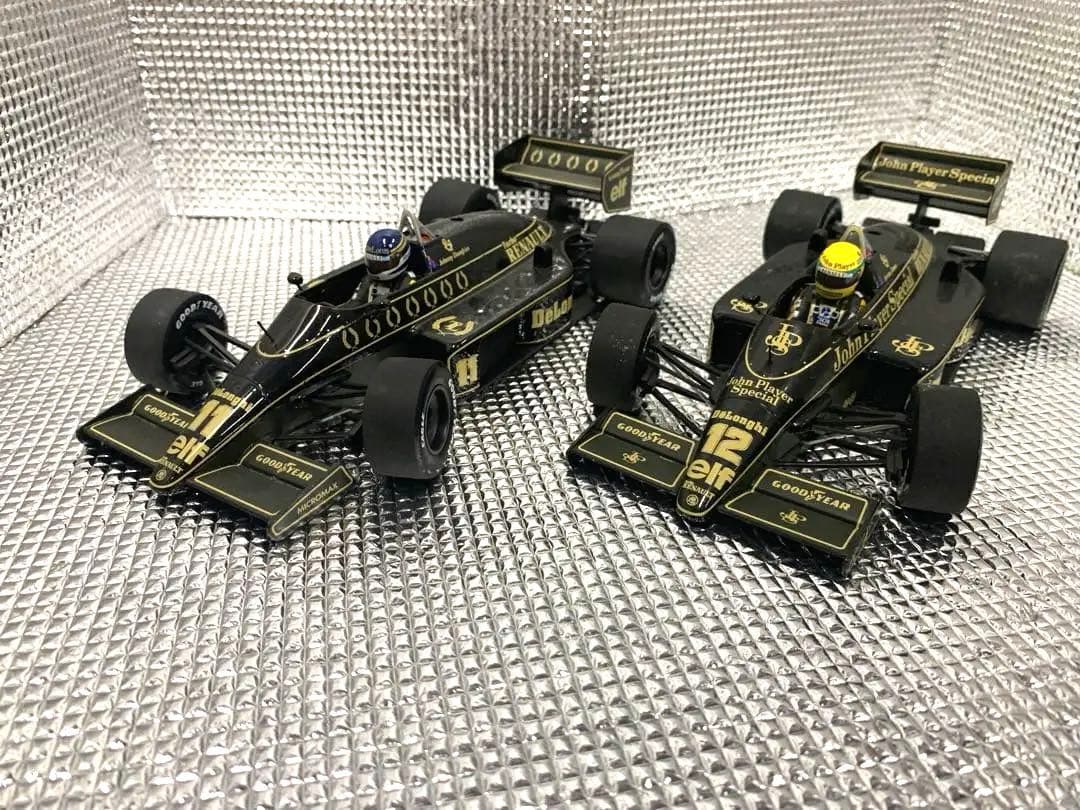 【ミニチャンプス　ロータスルノー98T A.セナ　J.ダンフリース1/18】