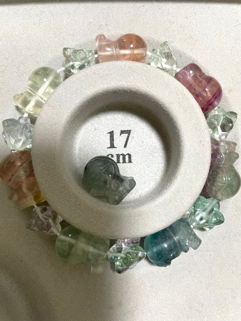 桜瑪瑙 金魚 アクアマリン ブレスレット