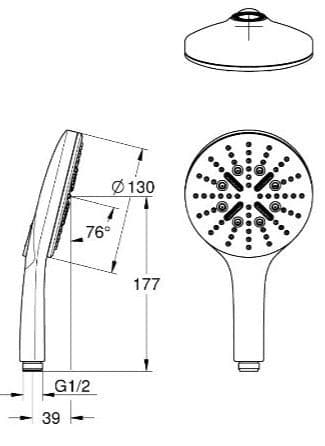 グローエ　ハンドシャワー　スマートアクティブ　130　ゴールド