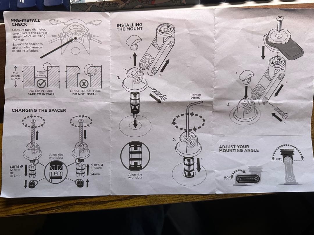QUAD LOCK バイク用 フォークステムマウント ＋ 防振モジュール