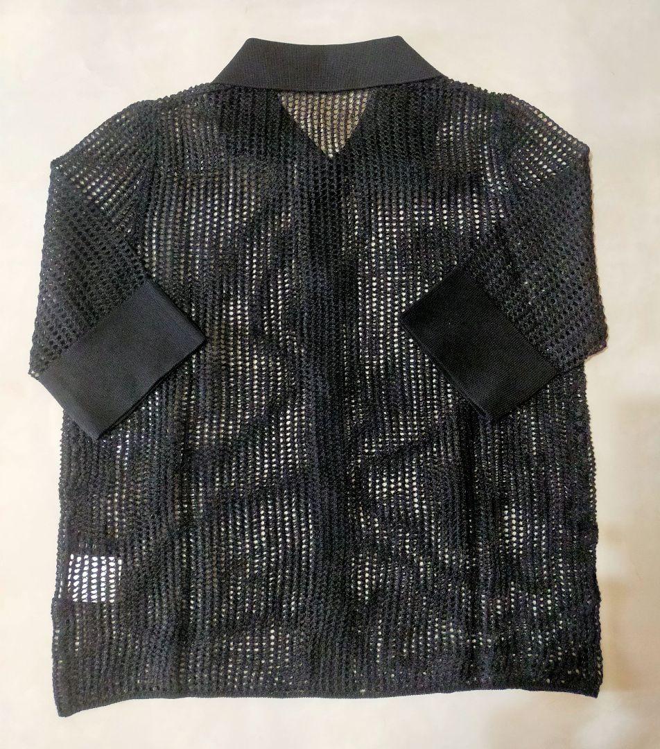 【大人気】アニュアンス　ラメメッシュハーフスリーブニットポロシャツ【美品】