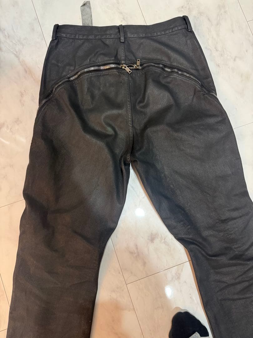 Rick Owens BOLAN BANANA ブラックワックス パンツ